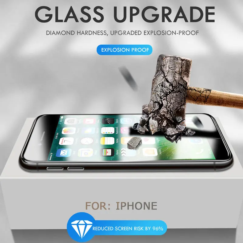 5D Полная защитная стеклянная пленка для iPhone 7 8 6S Plus Защитная экрана XS Max X XR