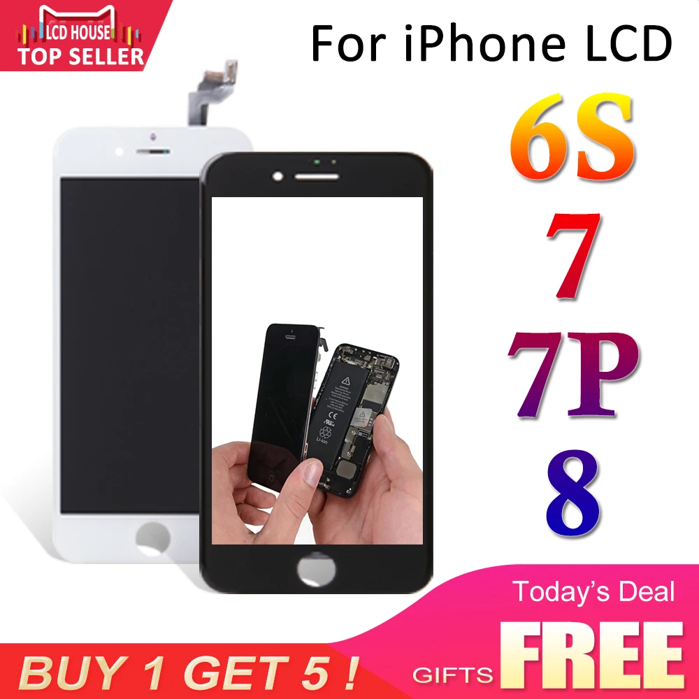 2020 100% AAA LCD для iPhone 6S 7 Plus 8 P 8P дисплей сенсорный дигитайзер экран сборка замена без