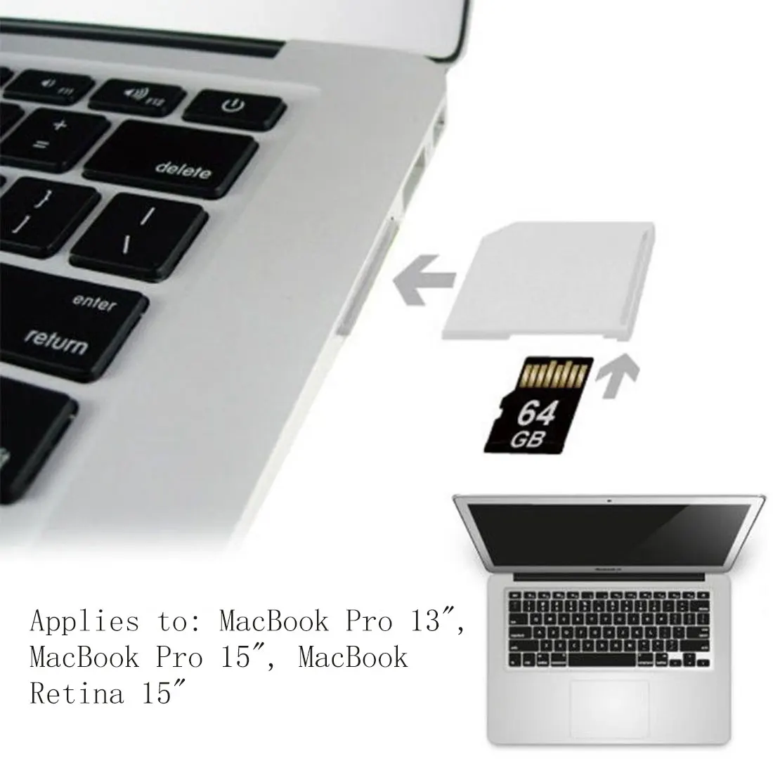Белый адаптер для карт MacBook Air Pro Mini набор TF флеш накопитель до 64 ГБ|Адаптеры