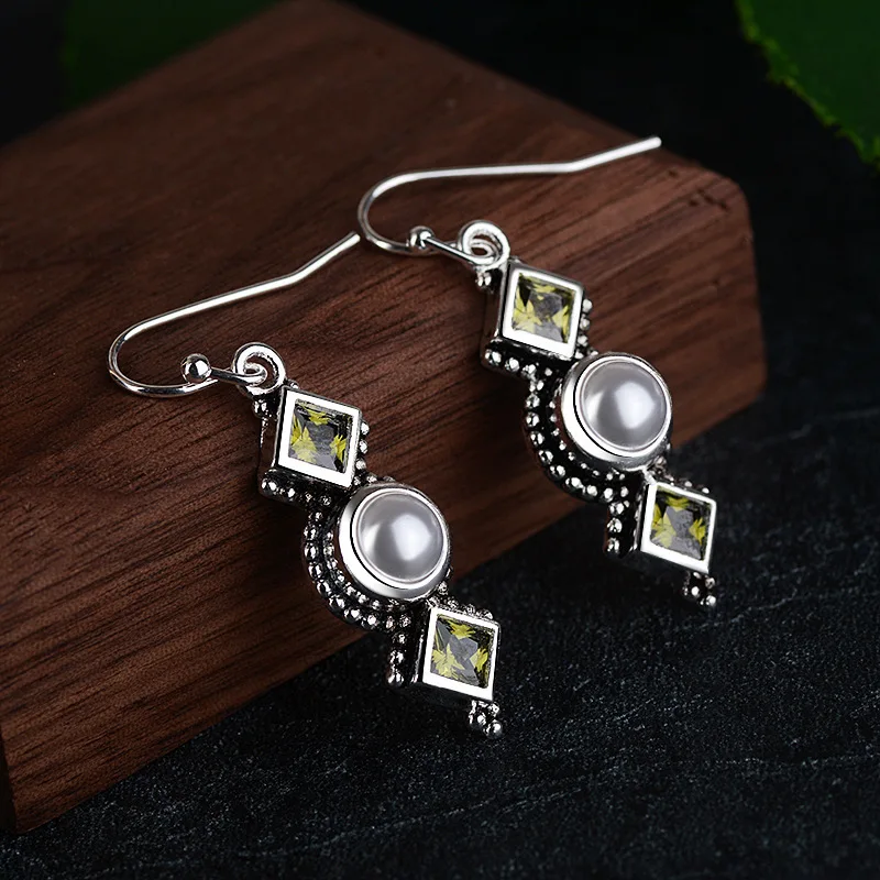 Женские серьги капельки Begua Ringen классические из серебра 925 пробы с жемчугом в