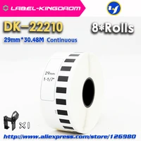 8 refill rolls compatible dk 22210 label 29mm30 48m continuous compatible for brother label printer white paper dk22210 dk 2210