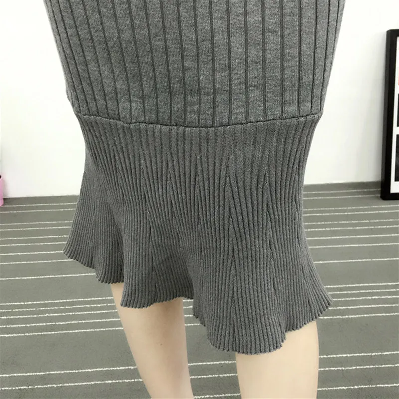 Женское трикотажное платье свитер с юбкой годе на осень/зиму|vestido a|dress vestidoswomen dress |