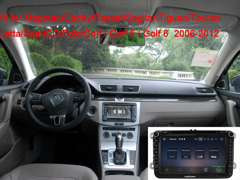 Автомобильный DVD-плеер 2DIN Android 10 0 для Volkswagen Passat Polo Golf CC Skoda Seat GPS Navigaiton
