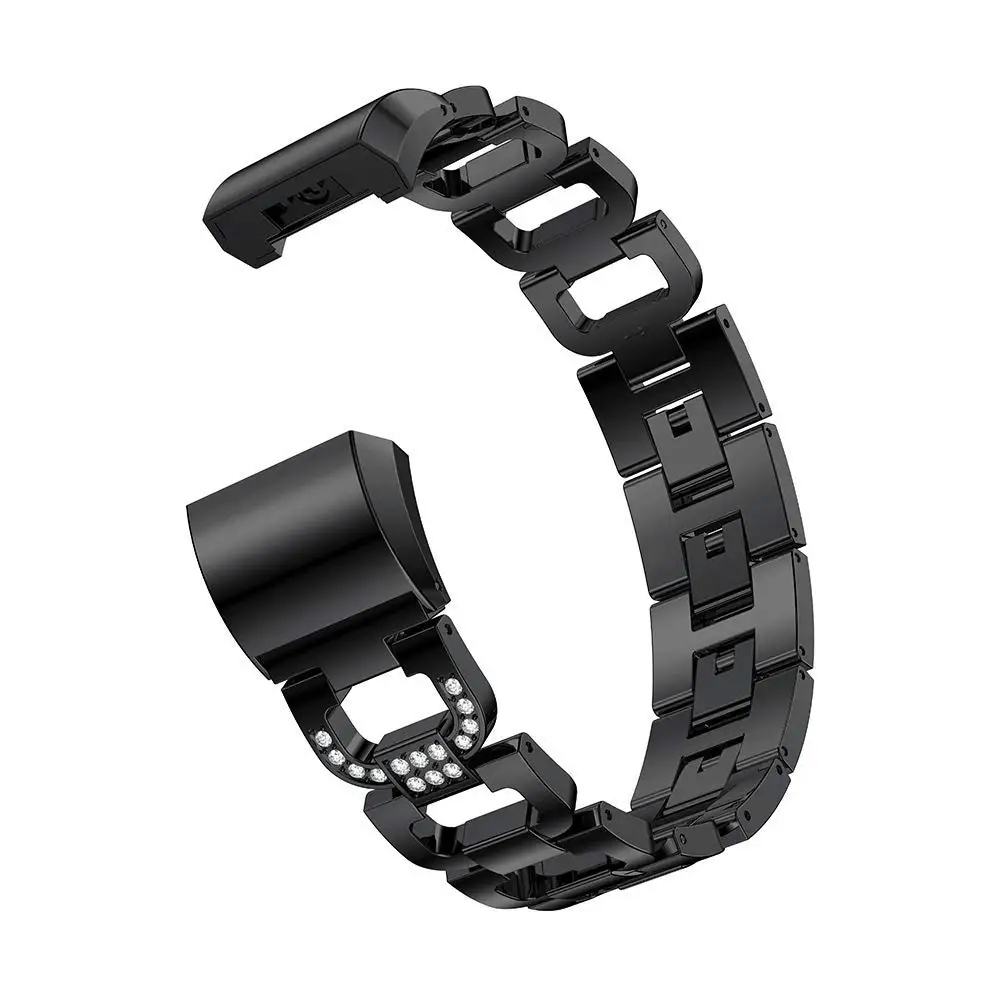 Браслет для часов Fitbit charge 2 из нержавеющей стали с кристаллами ремешок на