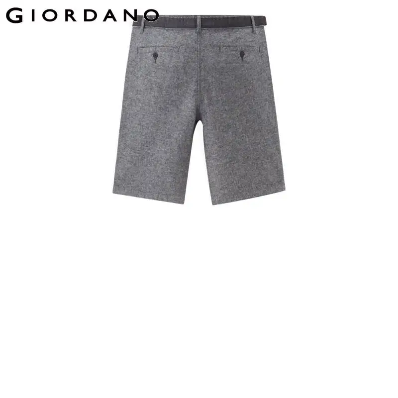 Giordano для мужчин шорты женщин Лен Slim Fit бермуды с поясом мужские 2018 Новые