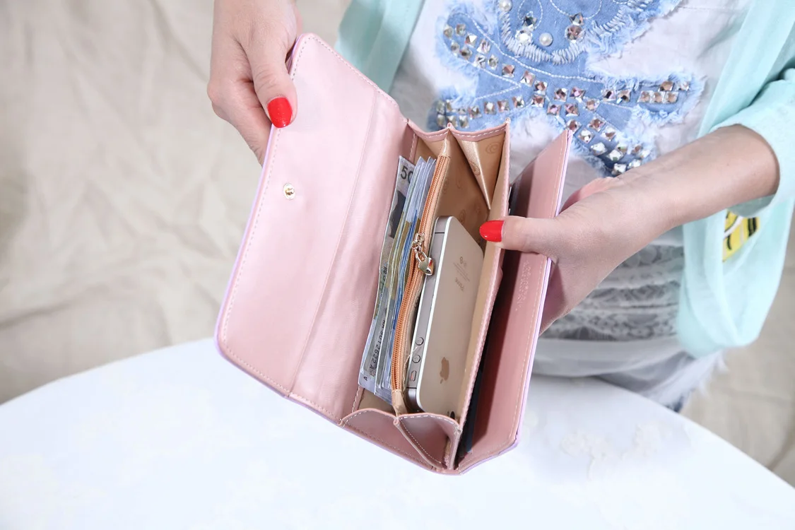 Новинка 2016 элегантный женский кошелек в клетку с геометрическим узором