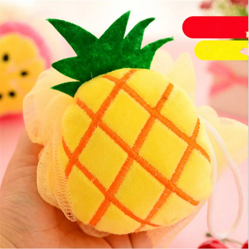 1 шт красочные фрукты форма Ванна мяч скруббер Душ Спа губка для очищения тела