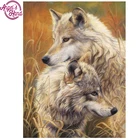 Алмазная вышивка с животными сделай сам, алмазная живопись с изображением волка для влюбленных, круглые стразы, наклеенные ремесла, вышивка, украшение для дома