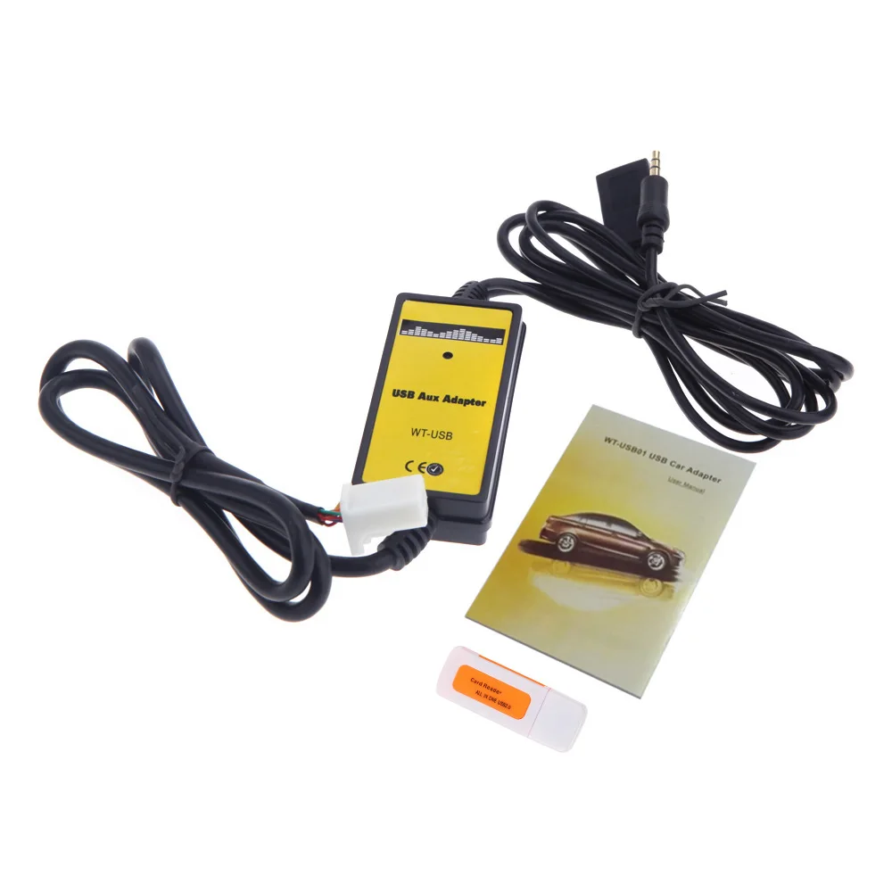 Автомобильный USB адаптер MP3 аудио интерфейс SD AUX кабель для передачи данных разъем