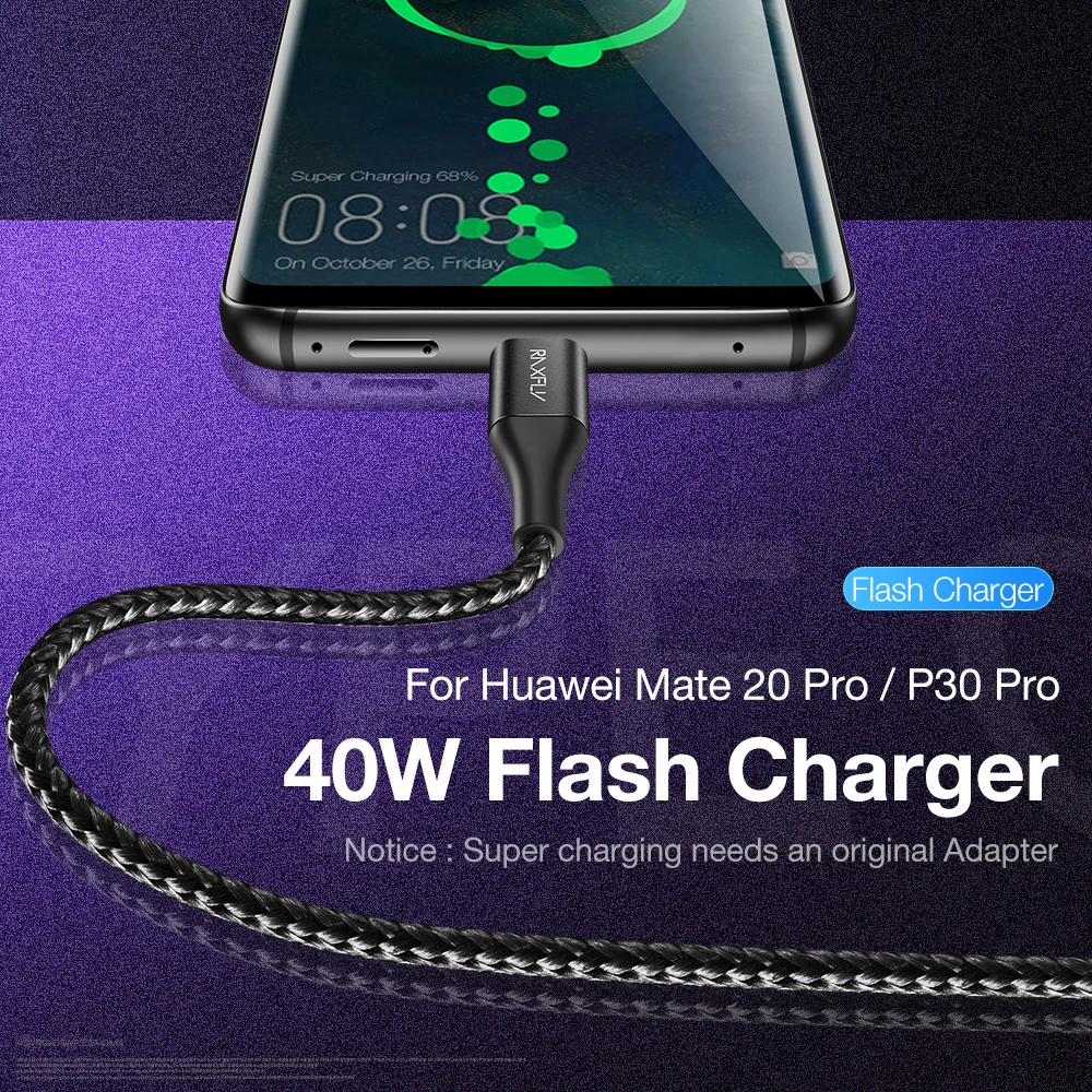RAXFLY 5A usb type C кабель супер Зарядка для huawei P30 Pro mate 20 Pro 40 Вт Быстрая зарядка USB C зарядное устройство для samsung S10 Xiaomi 9