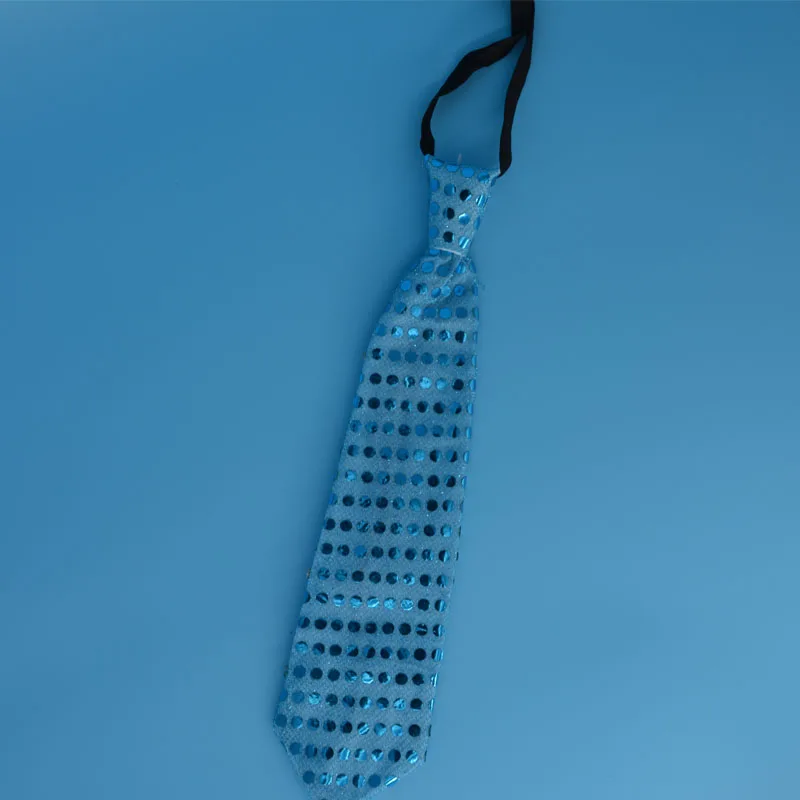 tie blue Светящийся галстук для мужчин и женщин мигающий светящийся галстук-бабочка светодиодный мигающий Блестки светящийся День рождения Свадебные украшения - Цвет: tie blue