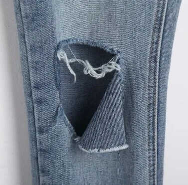 Languid is lazy BF wind hole do old loose jeans trousers |