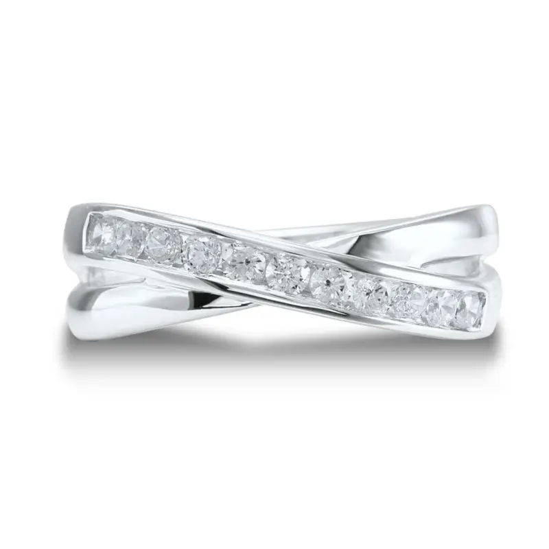 Серебряные кольца для Для женщин Обручение обручальное кольцо белый камень