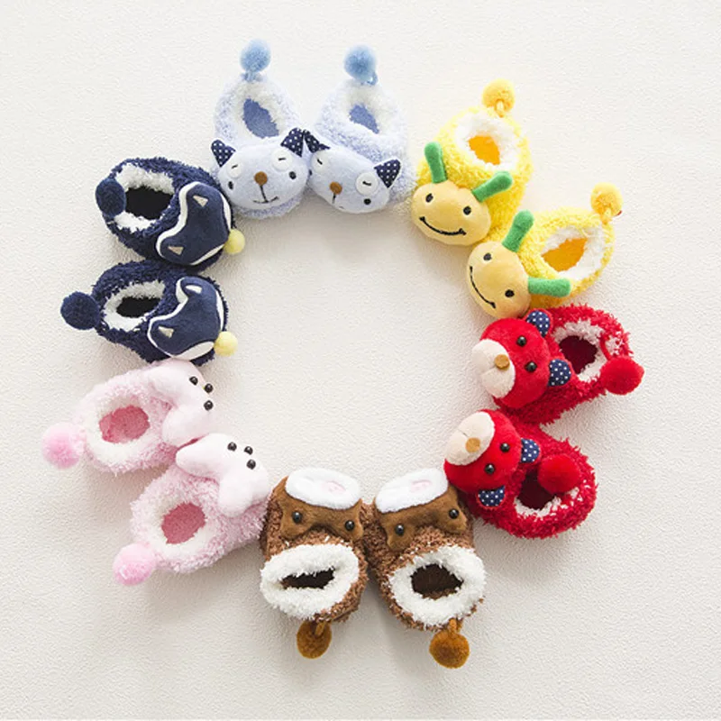 Baby Anti-slip Newborn 0-24Month Cotton Lovely Cute Shoes Animal Cartoon Slippers Boots Boy Girl Unisex Skid Rubber Sole Socks | Детская