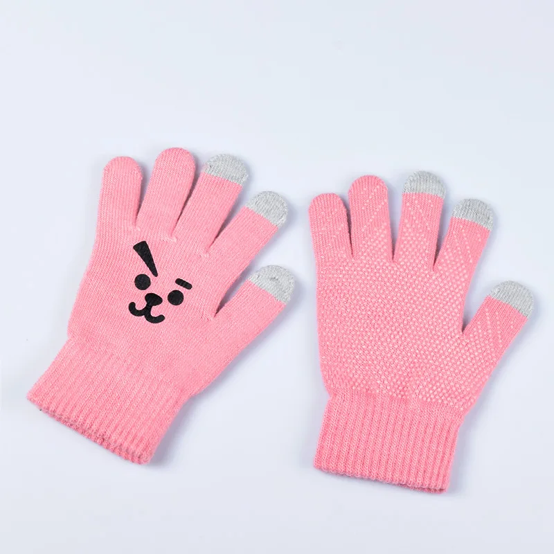 Новые kpop BTS BT21 COOKY зимние перчатки с принтом теплые шерстяные вязаные мужские и