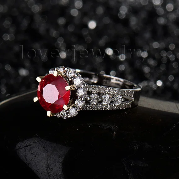 LOVERJEWELRY элегантное однотонное двухцветное золото 18 карат обручальное кольцо с