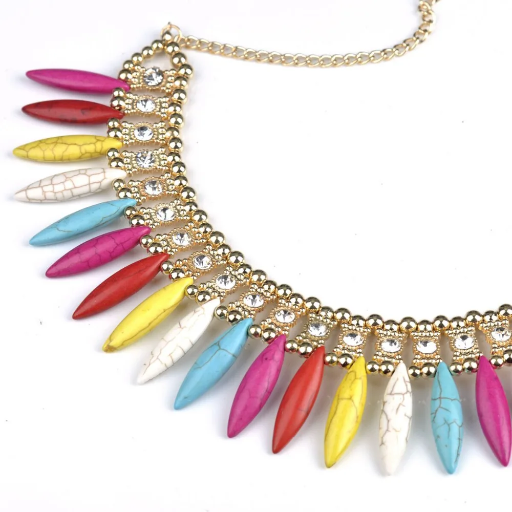 Женский чокер на цепочке с кристаллами массивное ожерелье нагрудник|bib necklace|fashion