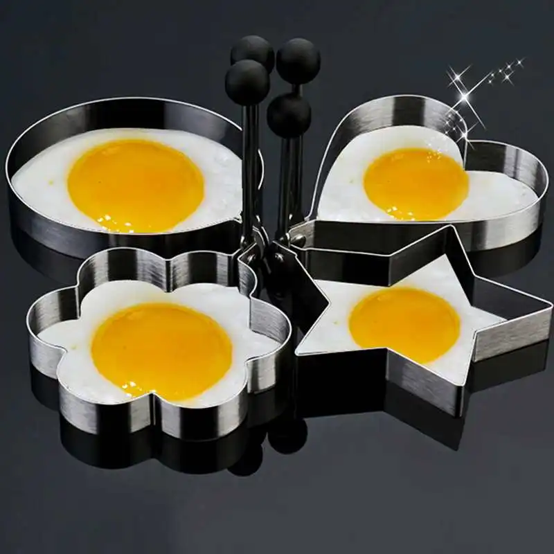 

5pcs/setCircular Shaped Fried Egg Pancake Breakfast Omelet Pan Kitchen Cooking Omelette Stainless Steel Mold wholesale