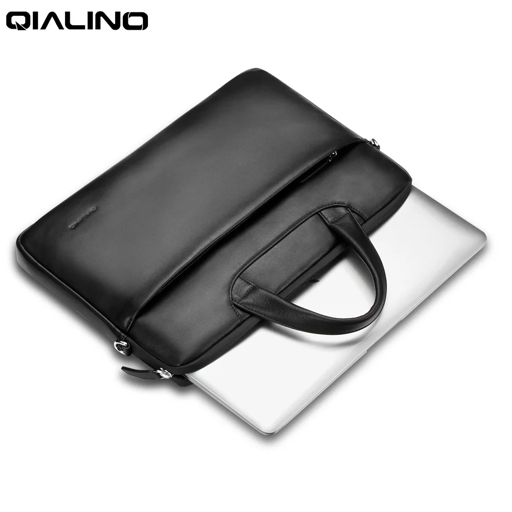 QIALINO портативный Высококачественная кожа портфель для 15 "Macbook Pro