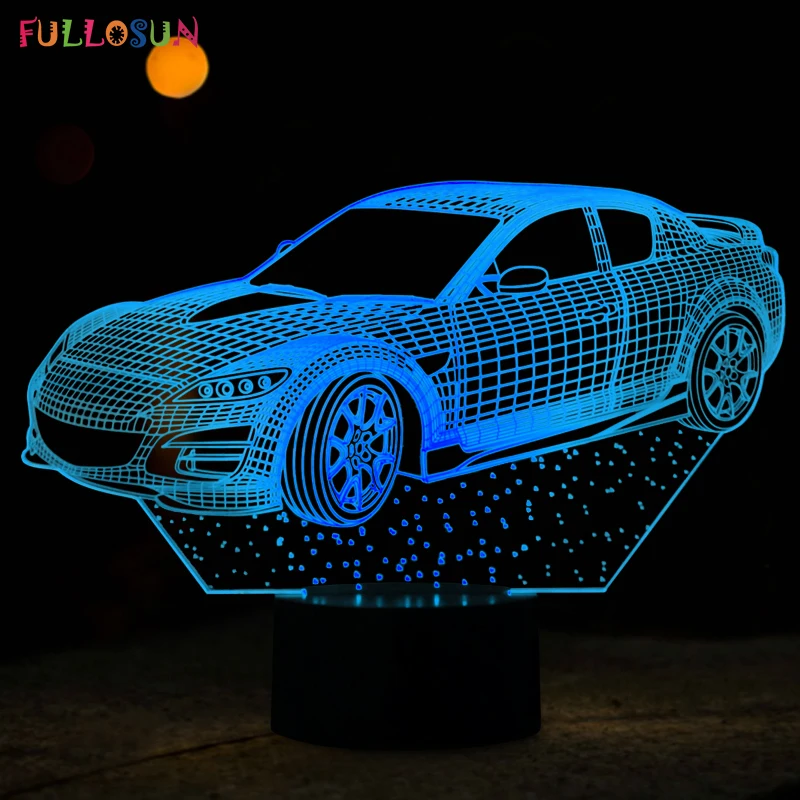 5 В USB Мощность 3D LED визуальный индикатор 3D водить автомобиль модели Ночные светильники с нескольких цветов нажатием кнопки, лампы как детская Игрушечные лошадки огни