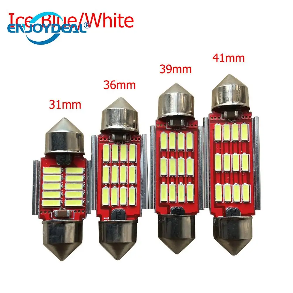 

5 шт. Автомобильный светодиодный фестон с двумя наконечниками из алюминиевого сплава 12 В 5 Вт купольная интерьерная лампа для чтения 3014-18SMD лампа для парковки