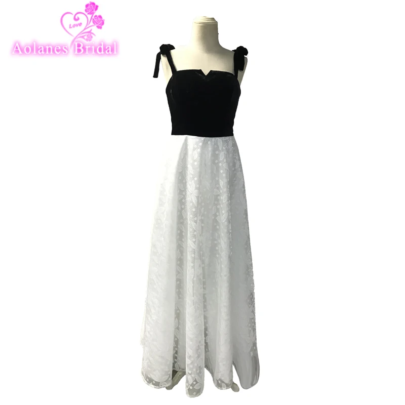 New White And Black Long Prom Dresses 2018 Sweetheart Bow Sash Floor Length Tulle Party Dress Evening Gowns | Свадьбы и торжества