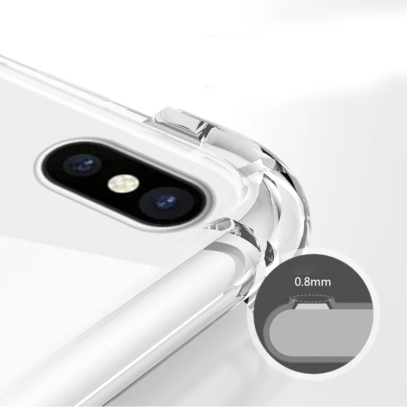 Противоударный прозрачный чехол из ТПУ для iPhone X XS XR Max 8 7 6 6S Plus прозрачная