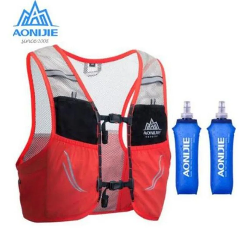 AONIJIE 2.5L Outdoor Lightweight Hydration Backpack Rucksack Bag Vest Hiking Camping Running Marathon 500ML Soft Flask