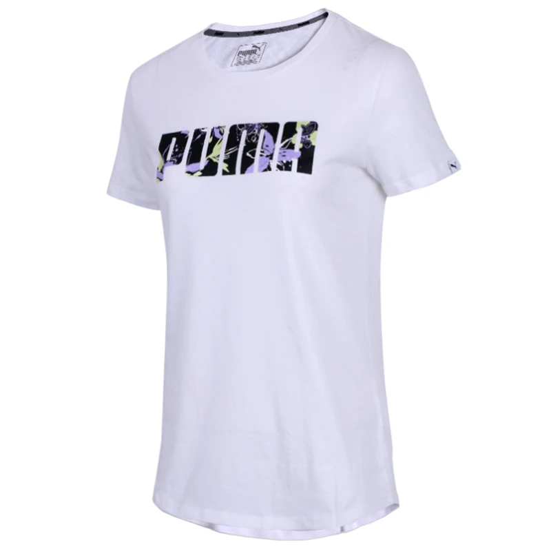 2PU85046102 Новое поступление, оригинальные женские футболки с цветочным логотипом Пума, спортивная одежда с коротким рукавом - Цвет: 2PU85046102
