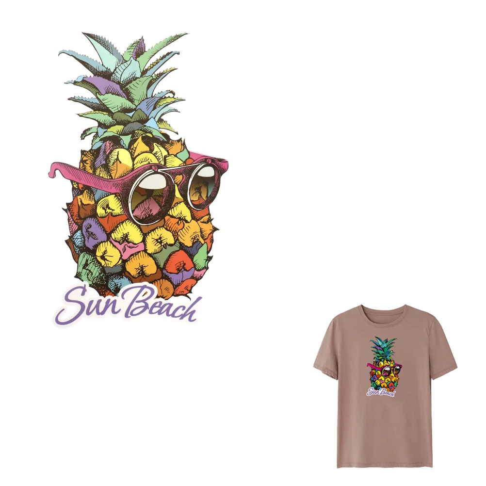 Новый пластырь на одежде ананас с очками футболка Diy украшения Parches Ropa A Level