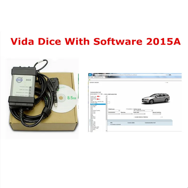 Новейший 2015A полный чип для Volvo Vida Dice 2014D/2014C диагностический сканер инструмент Dice полный кабели Pro зеленая доска - Цвет: Vida Dice 2015A