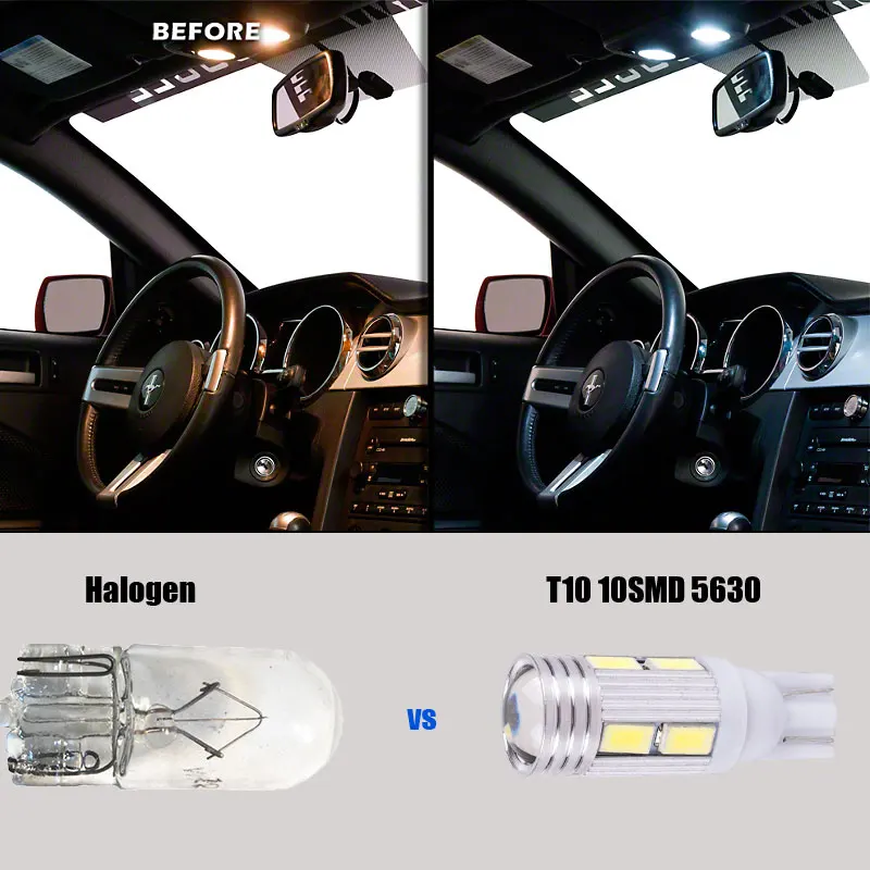 Runmade T10 10SMD 5630 Автомобильный светодиодный светильник автомобильные 6000K белый