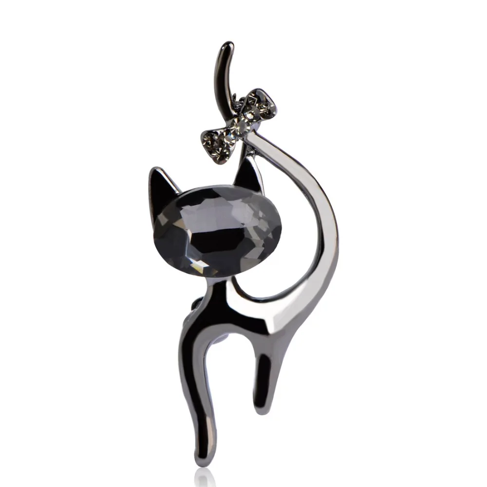 Милые синие броши в виде кота свадебная брошка хиджаба Hippocampal пистолет черная