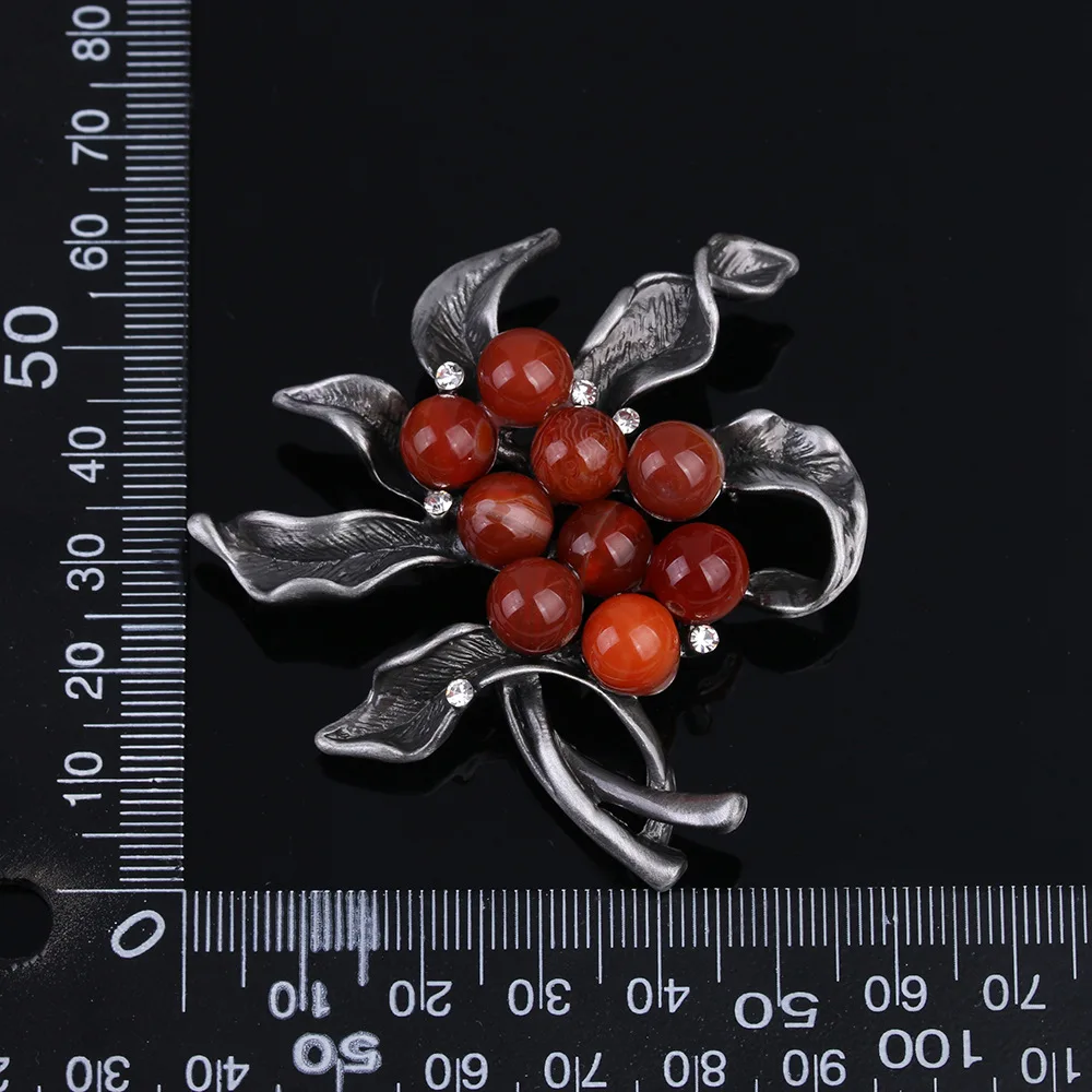 

JUJIE Vintage Flower Multicolor Pearl Brooch Pins Plant Jewelry Dropshipping