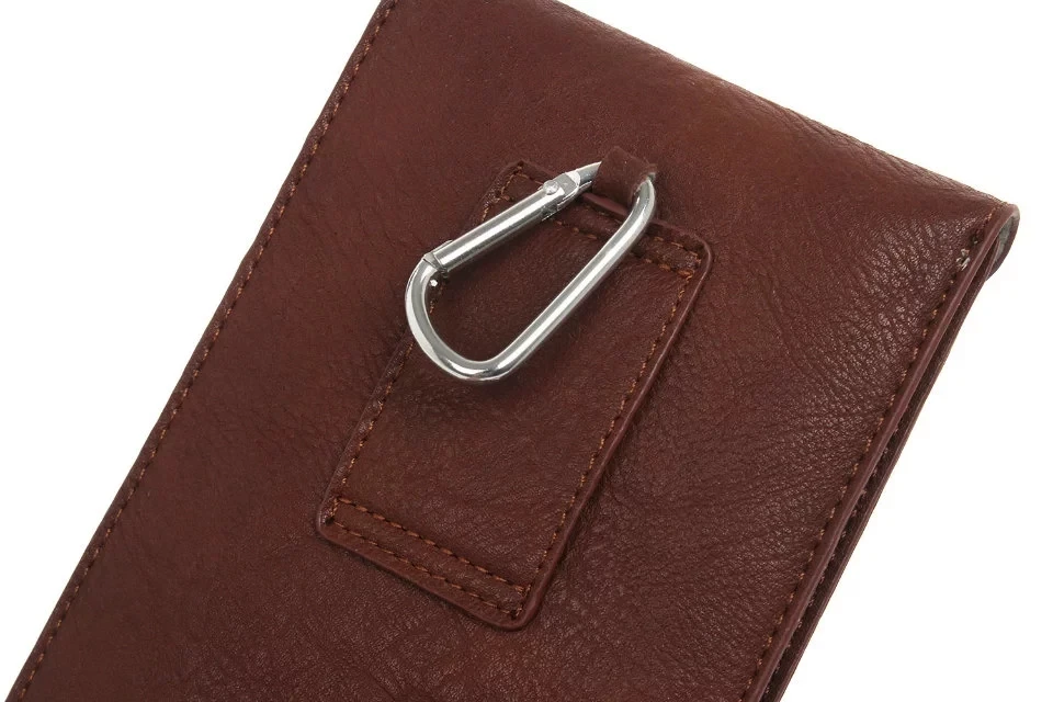 Кожаный чехол с двумя карманами на ремне и крючком-петлей для телефона сумка Samsung