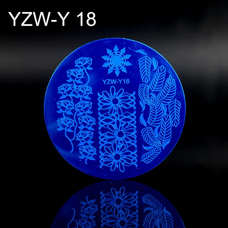 

YWK Christmas Flower Nail Art Stamping Plate Snow Halloween Pattern Manicure Image Template Festival New Year Nails Stencil