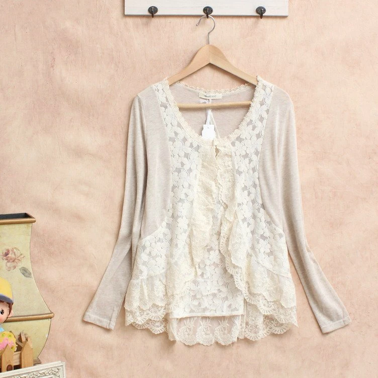 

Blusas Com Renda Quimono Mori Girl Crochet Spain White Lace Blouse Cardigan Roupa Feminina Linen Lace Camisa Feminina Hipppie