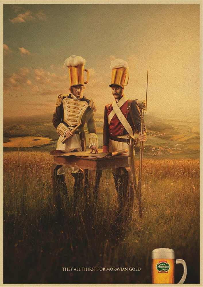 Beer Retro poster Home Furnishing decoration Kraft Poster Drawing Painting Wall stickers