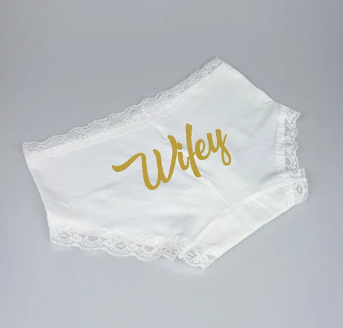 C & Fung deisgn сексуальные кружевные трусики для невесты WIFEY boyshorts MRS team нижнее белье
