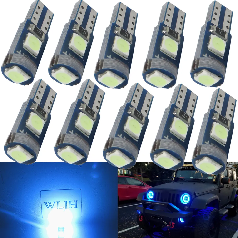Светодиодные лампы WLJH 12x T5 для фасветильник освещение с Canbus ангельские глазки Opel