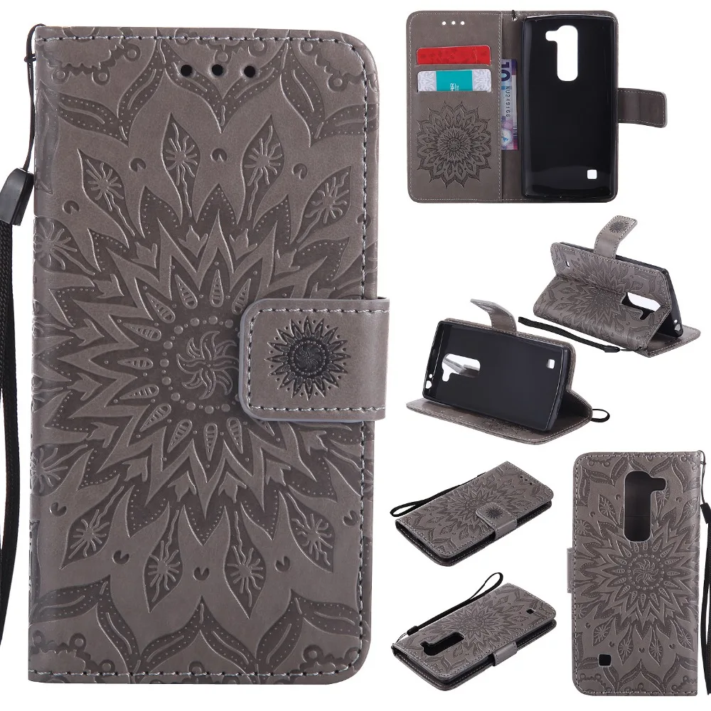Чехол с тиснением подсолнуха для fundas LG Spirit 3G H420 C70 чехол 4G LTE H440N 5 "+ держатель