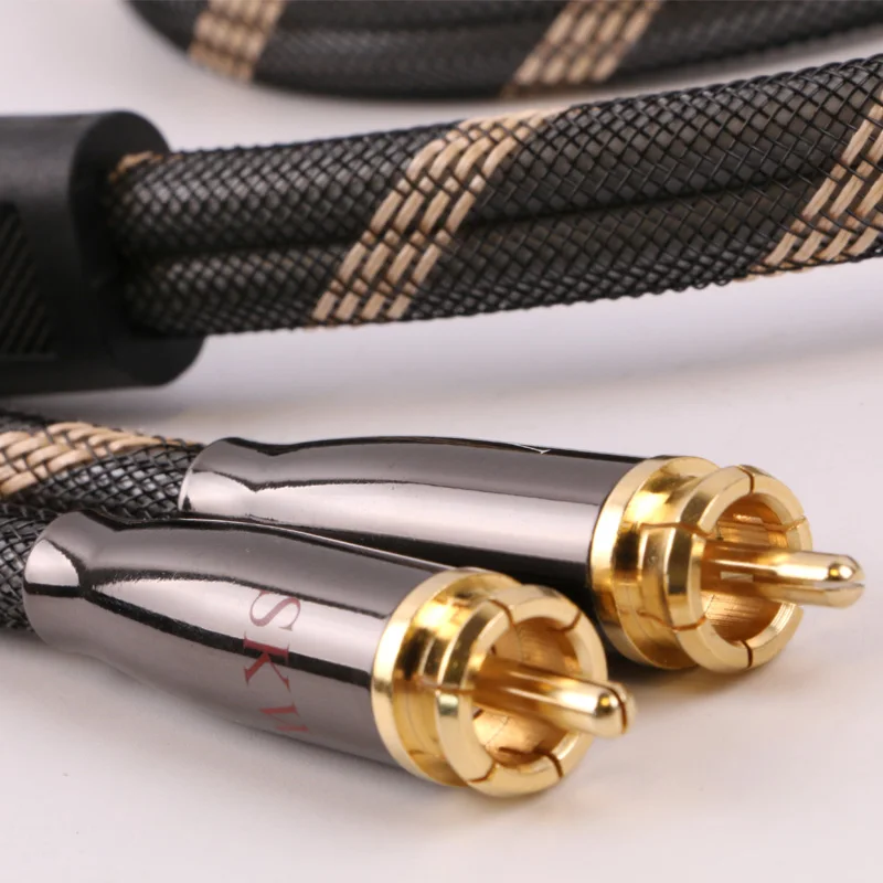 Skw HIFI аудиофилов стерео аудио кабель 2 RCA-2 RCA мужчинами тесьмой для сабвуфера линии