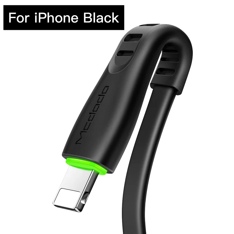 For iPhone Black Mcdodo USB кабель для iPhone XS Max XR X 8 7 usb type C 3A шнур для быстрой зарядки и передачи данных для samsung HUAWEI XIAOMI, зарядный кабель для телефона - Цвет: For iPhone Black