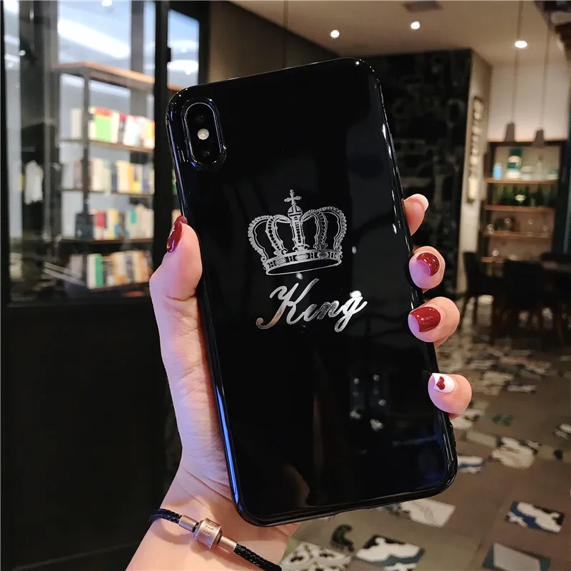 2098 Lovebay силиконовый чехол для iPhone 7 чехол для телефона Crown для iPhone 11 Pro 6 6s 7 8 Plus X XR XS Max мягкая задняя крышка из ТПУ с надписью King queen - Цвет: 2098