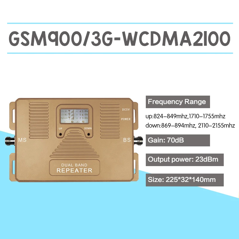 Усилитель сотового телефона усилитель сигнала 2G GSM900 3G WCDMA 2100 МГц ретранслятор для