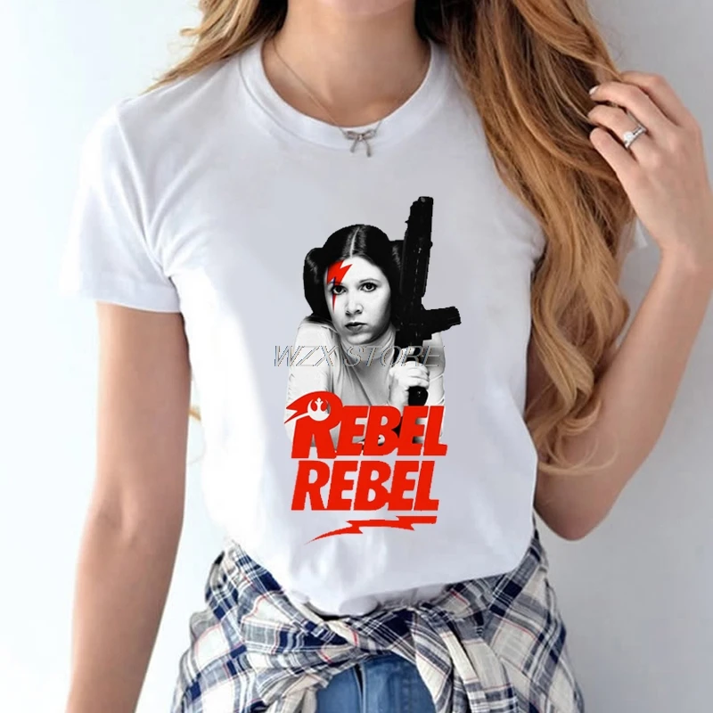 Модная футболка Женская Минималистичная принцессы Leia Rebel Girl тонкая одежда