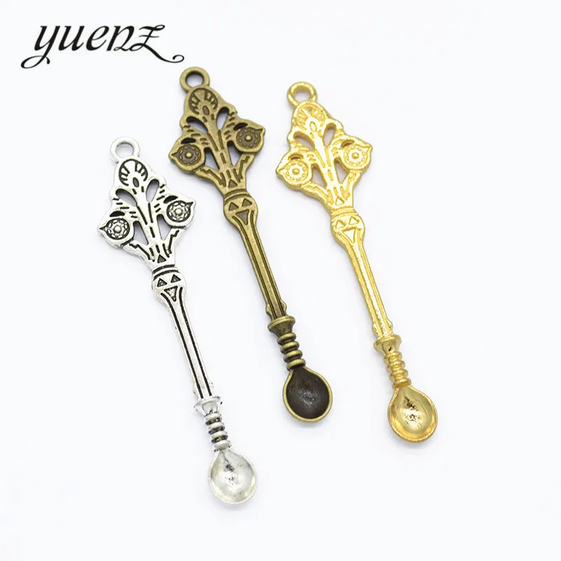 

YuenZ 6pcs 3 colour Charms Spoon Antique silver Plated Pendants alloy Jewelry Making DIY Handmade Craft 60*15mm J387