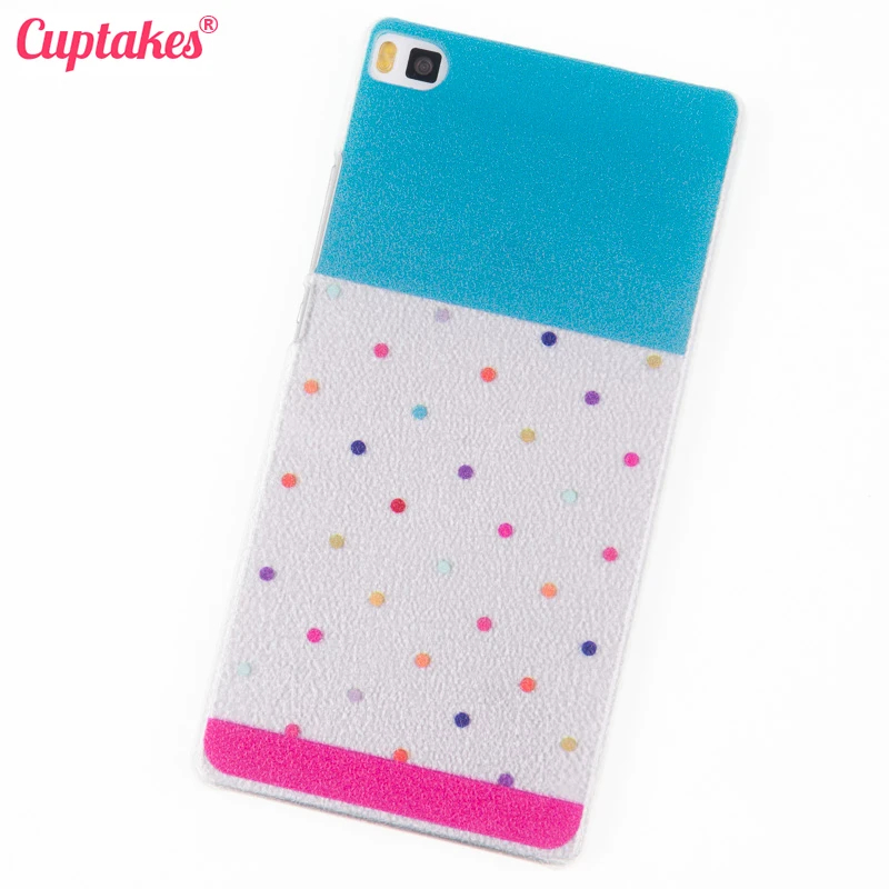 Cuptakes Transparent Hard Case for Huawei Ascend P8 Cover 5.2 luxury black Brand coque Pink Princess Phone Cases Cute Girl |