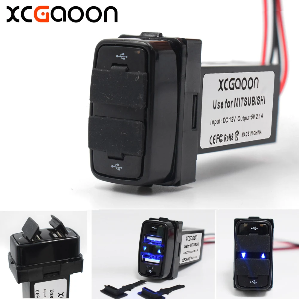 

XCGaoon 5 piece / lot Special 5V 2.1A 2 USB Interface Socket Charger Adapter for MITSUBISHI, DC Power Inverter Converter