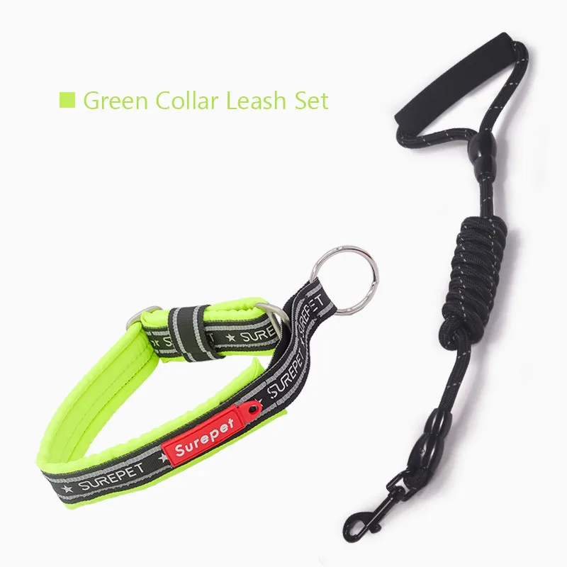 Reflective Collar for Dogs Nylon Adjustable Dog Collar Soft Padded Explosion Proof Pet Collar for Medium Large Dogs Training Red